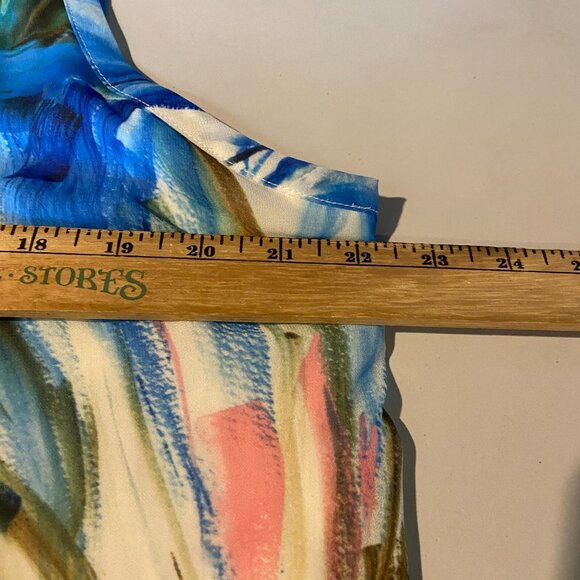 Soft Surroundings Women PXL Penelope Maxi Dress Tropical Sleeveless Floral Palm - Picture 7 of 9